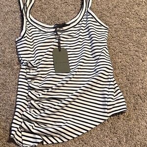 All Saints Monochrome Striped Tank Top